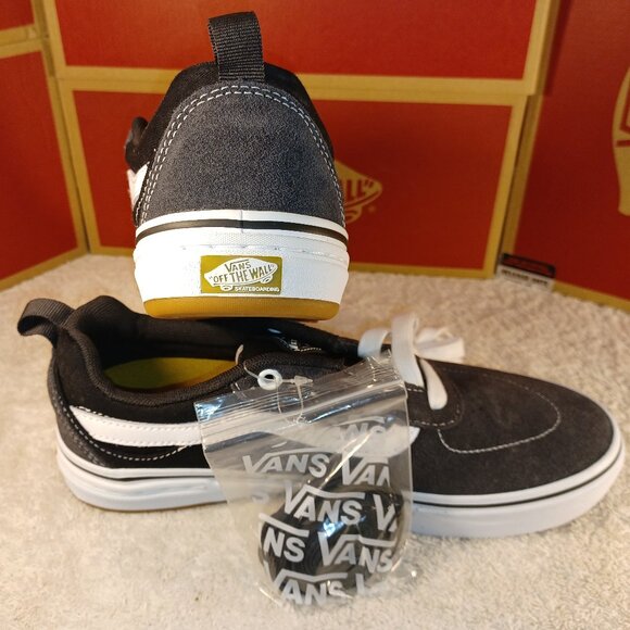 VANS Men's 7/Womens 8 Kyle Walker Twill Raven Suede Grey Black White VN0A5JIE87C - Picture 7 of 12